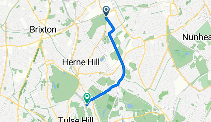 Champion Park, London to Rosendale Road, London