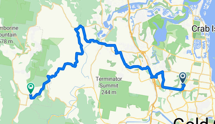 Route from Parkwood