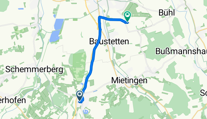 In der Au, Mietingen nach Am Flugplatz, Laupheim