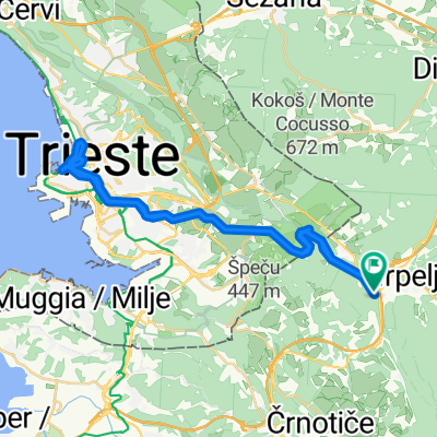 Kozina - Dolina Glinščice -Trst - Kozina