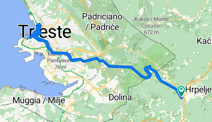 Kozina - Dolina Glinščice -Trst - Kozina