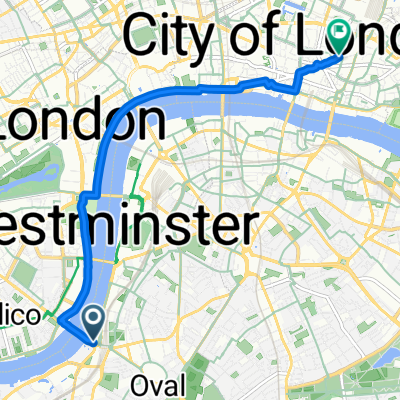 Cycle Superhighway 5, 런던에서 Old Broad Street, London까지