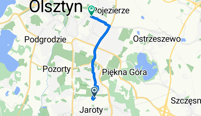 Jana Boenigka 34A do aleja Marszałka Józefa Piłsudskiego 61B
