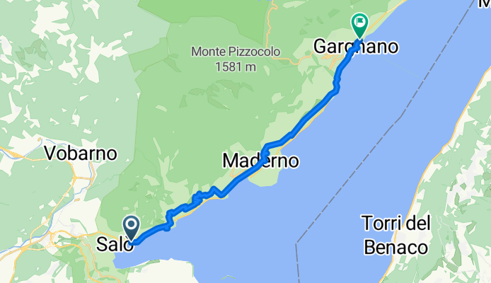 Via Lungolago Giuseppe Zanardelli, Salò nach Via del Ruc, Gargnano