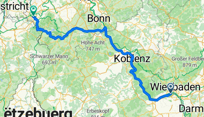 Budenheim - Aachen über Simmerath -Roetgen