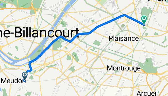 Rue des Vignes, Meudon à Rue de Notre-Dame des Champs, Paris