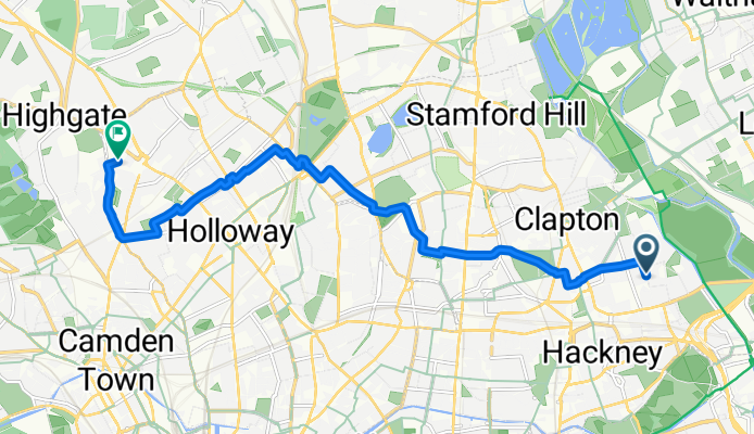 Glyn Road, London to Islington, London