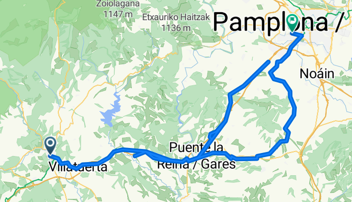 Plaza Santiago, Estella nach Calle de Ermitagaña, Pamplona