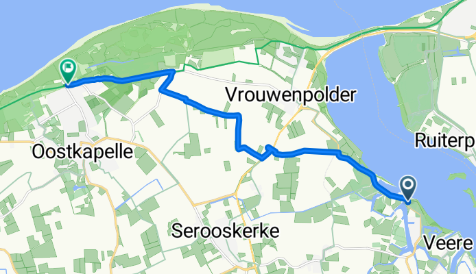 (kürzer) Polredijk, Veere nach Duinweg, Oostkapelle