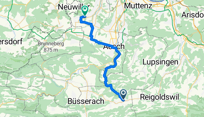 Zullwilerstrasse, Nunningen nach Hohestrasse, Oberwil BL