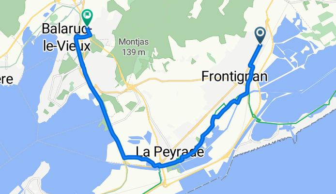 Route de Montpellier, Frontignan à Chemin du Colombet, Balaruc-le-Vieux