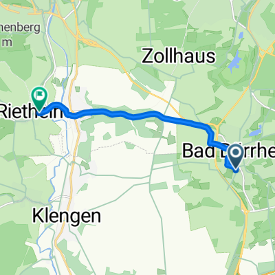 Schabelweg, Bad Dürrheim nach Oswald-Meder-Straße, Villingen-Schwenningen