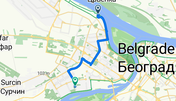 Grobljanska, Belgrade à Gandijeva, Belgrade