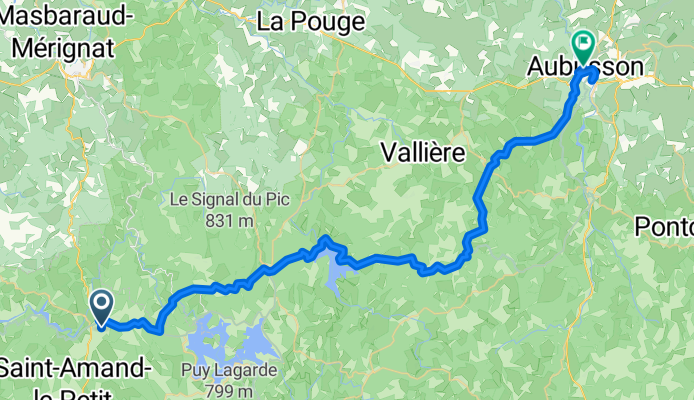 Peyrat-le-Château to Aubusson - V87 part of way
