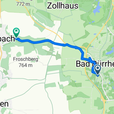 Schabelweg, Bad Dürrheim nach Schaffhauser Straße, Villingen-Schwenningen
