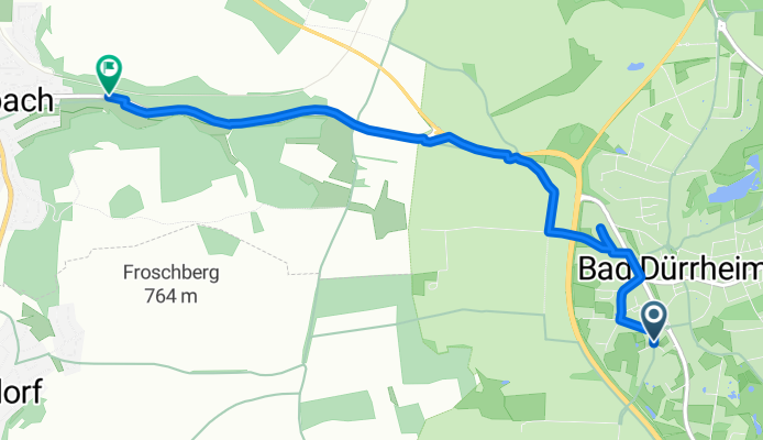 Schabelweg, Bad Dürrheim nach Schaffhauser Straße, Villingen-Schwenningen