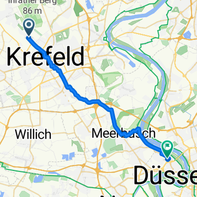 Am Schleitershof, Krefeld nach Emanuel-Leutze-Straße, Düsseldorf