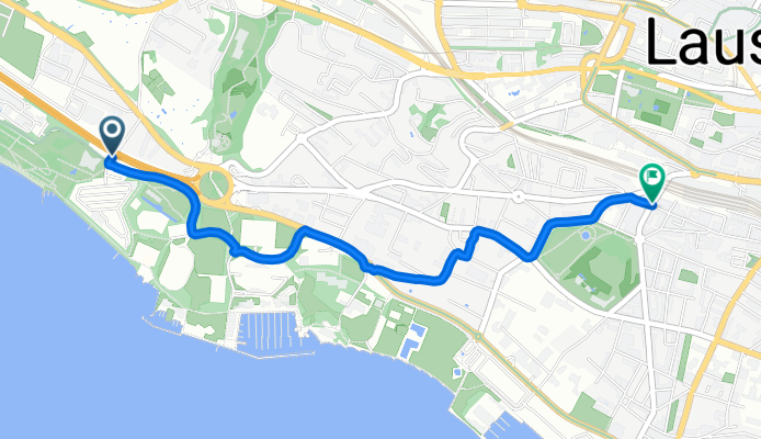 Chemin du Bois de Vaux, Lausanne nach Place de la Gare, Lausanne