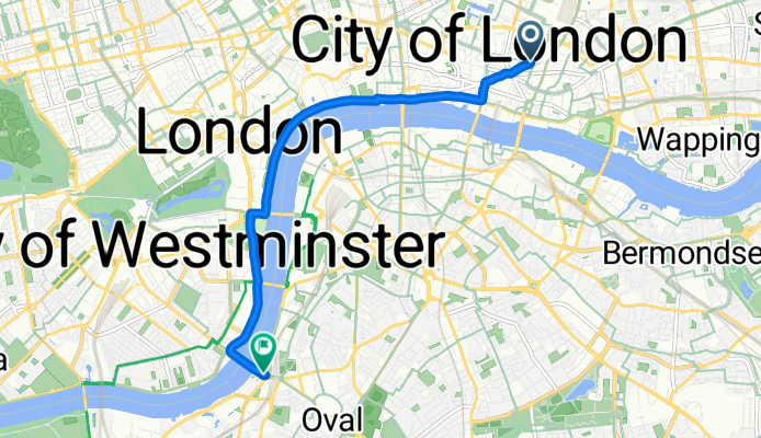 Old Broad Street, London에서 Arches, London까지