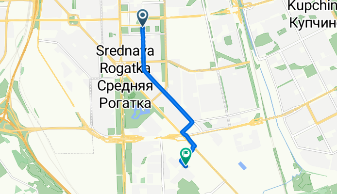 улица Типанова, Санкт-Петербург до улица Фёдора Котанова, Санкт-Петербург