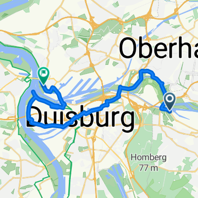 Ruhrorter Straße, Mülheim an der Ruhr nach Gustav-Sander-Platz, Duisburg