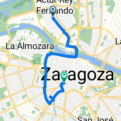 Calle de Gertrudis Gómez Avellaneda, Zaragoza a Calle Marceliano Isabal, Zaragoza