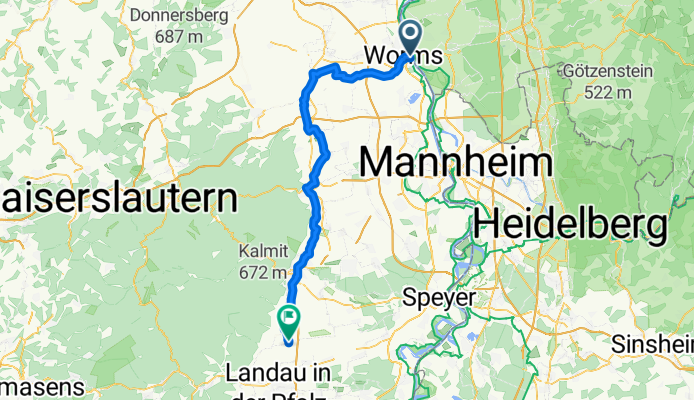 Tour: 2  Worms, Bad Dürkheim, Neustadt a.d. Weinstraße, Maikammer, Edesheim