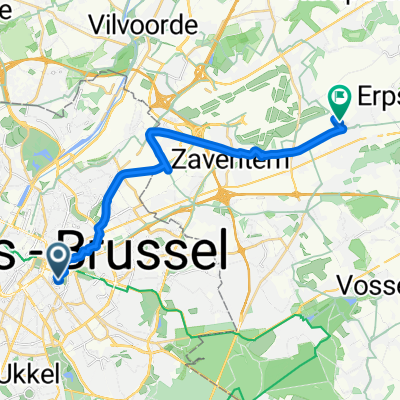 Wiertzstraat, Elsene/Ixelles naar Mechelsesteenweg, Kortenberg