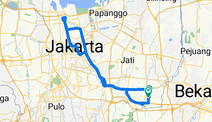 Jalan Kelapa Sawit Raya, East Jakarta to Jalan Kelapa Sawit Raya, East Jakarta