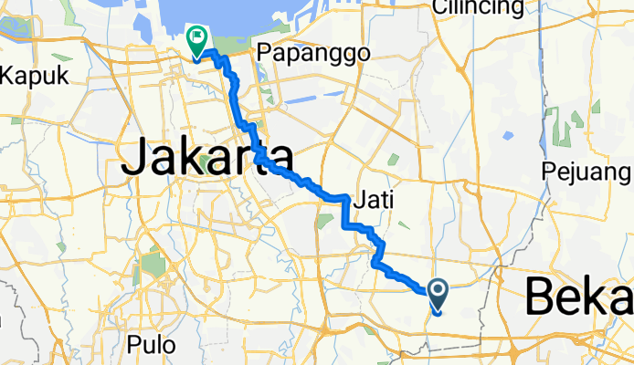 Jalan Kelapa Sawit Raya, East Jakarta to Jalan Parang Tritis Raya, Jakarta Utara