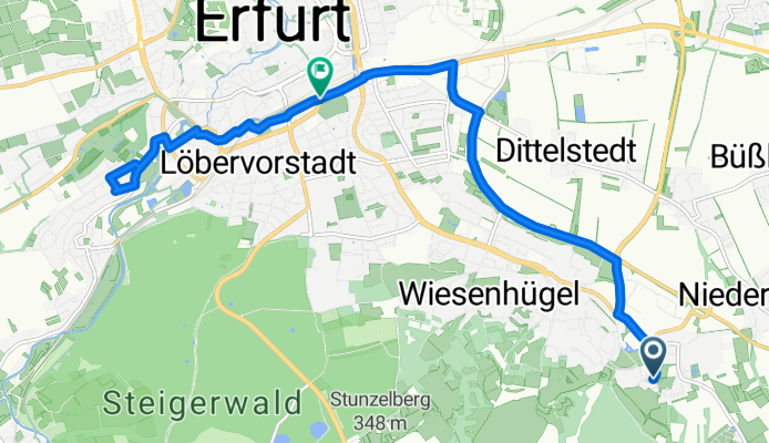 Windischholzhausen, Erfurt to Bahnhofstraße, Erfurt