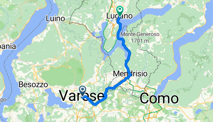 Varese Via Como ti Lugano Through Valmorea