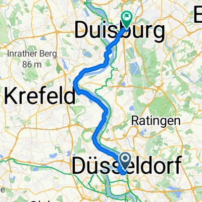 Route nach Duisburg