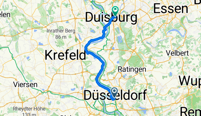 Route nach Duisburg