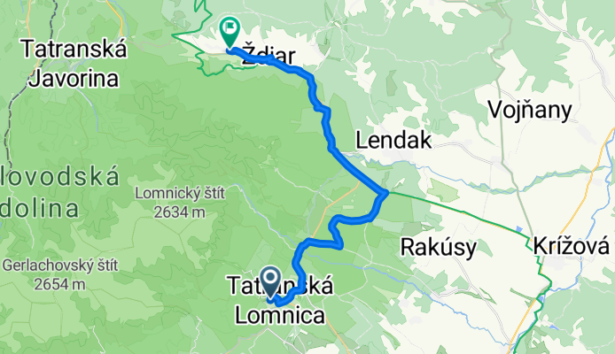 Tatranská Lomnica, Vysoké Tatry až Ždiar, Ždiar