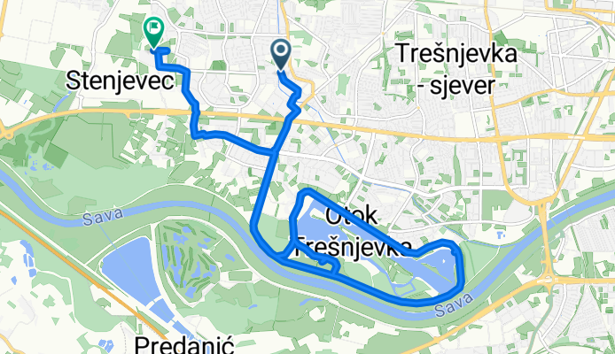 Ulica Antuna Šoljana, Zagreb to Ulica Vilima Korajca, Zagreb