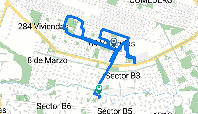De Avenida Snopek Carlos a Monterrico