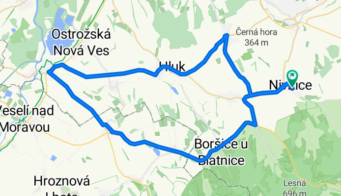 Uherský Ostroh přes Blatničku a Vlčnov z Nivnice CLONED FROM ROUTE 184607