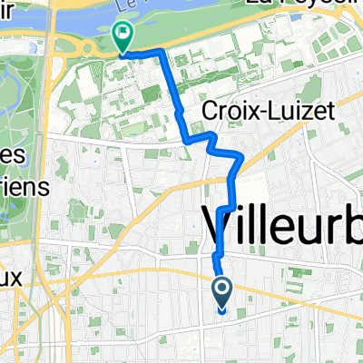 Rue Hippolyte Kahn, Villeurbanne à Avenue Pierre de Coubertin, Villeurbanne