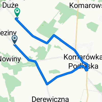 Brzeziny, Komarówka Podlaska do Przegaliny Duże, Komarówka Podlaska