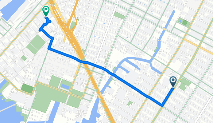 3rd St, New York to Commerce St, New York