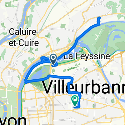 Avenue Pierre de Coubertin, Villeurbanne à Rue Hippolyte Kahn, Villeurbanne