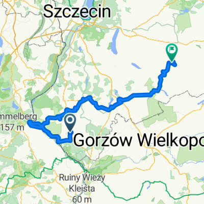 Trasa z 52.782014N, 14.485963E do Kolejowa