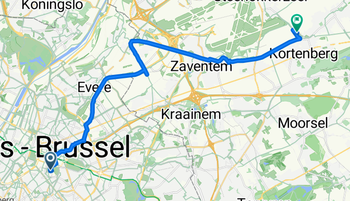 Wiertzstraat, Elsene/Ixelles naar Mechelsesteenweg, Kortenberg