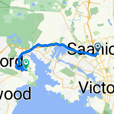 Blanshard St, Saanich to Juan De Fuca Recreation Centre and Golf, Colwood