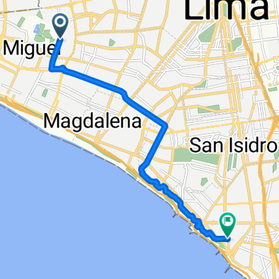 De Avenida José de la Riva Agüero a Calle Almirante Miguel Grau