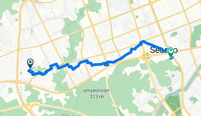 도구로5길, 서울특별시에서 강남대로, 서울특별시까지
