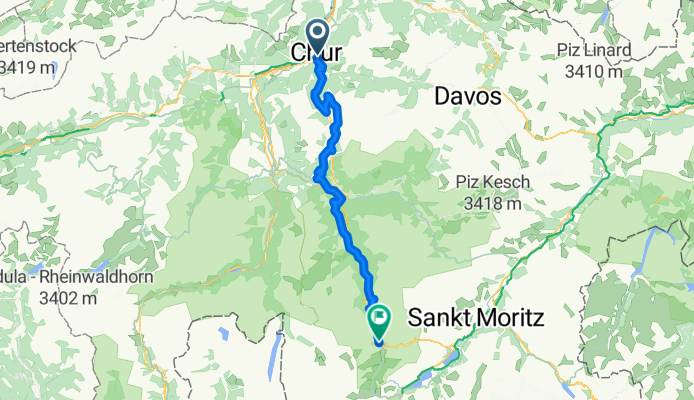 Bahnhofplatz, Chur nach Vea Viglia, Bivio