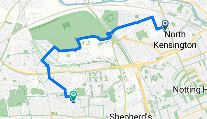 Faraday Road, London to Thorpebank Road, London