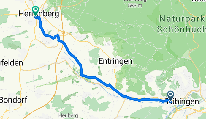 Schleifmühleweg, Tübingen nach Herrenberg, Herrenberg